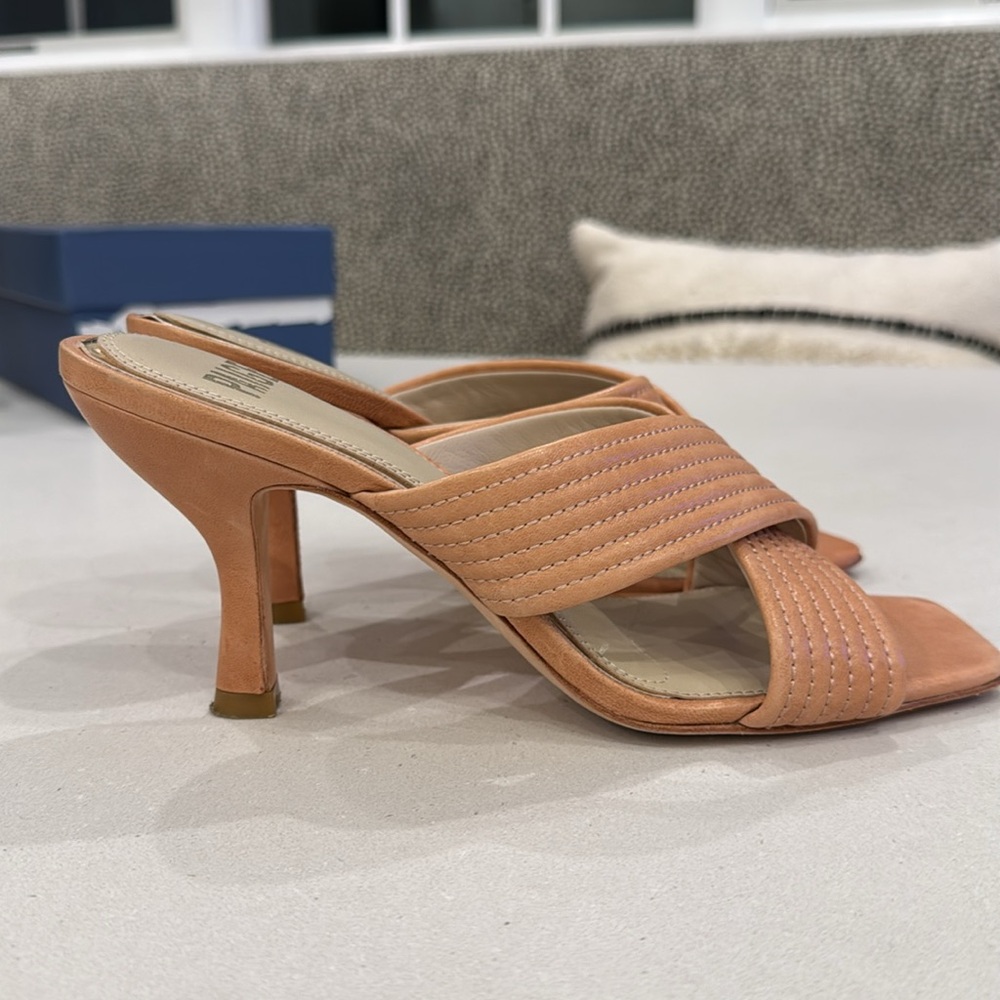 PAIGE Leigh open toe sandals in blush leather - Picture 8 of 13